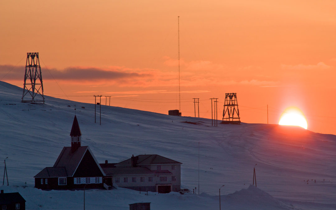Sonnenuntergang in Spitzbergen